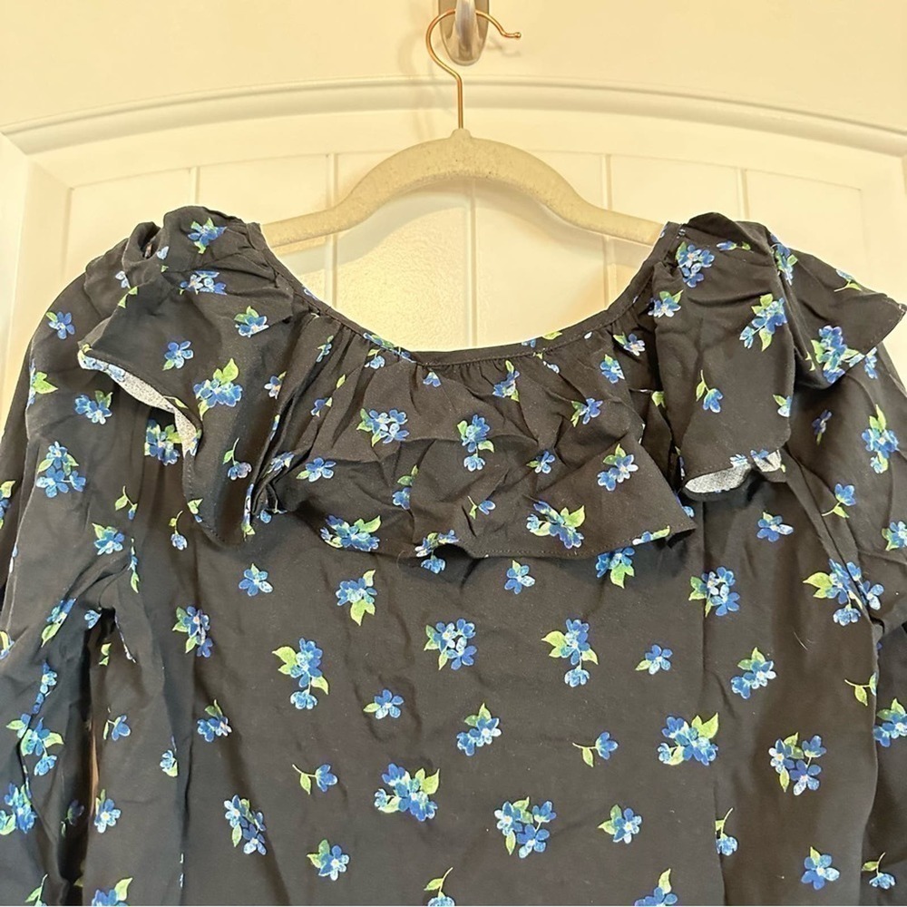 NWT peasant floral ruffle long sleeve blouse by WeWoreWhat women’s XS - Picture 5 of 11